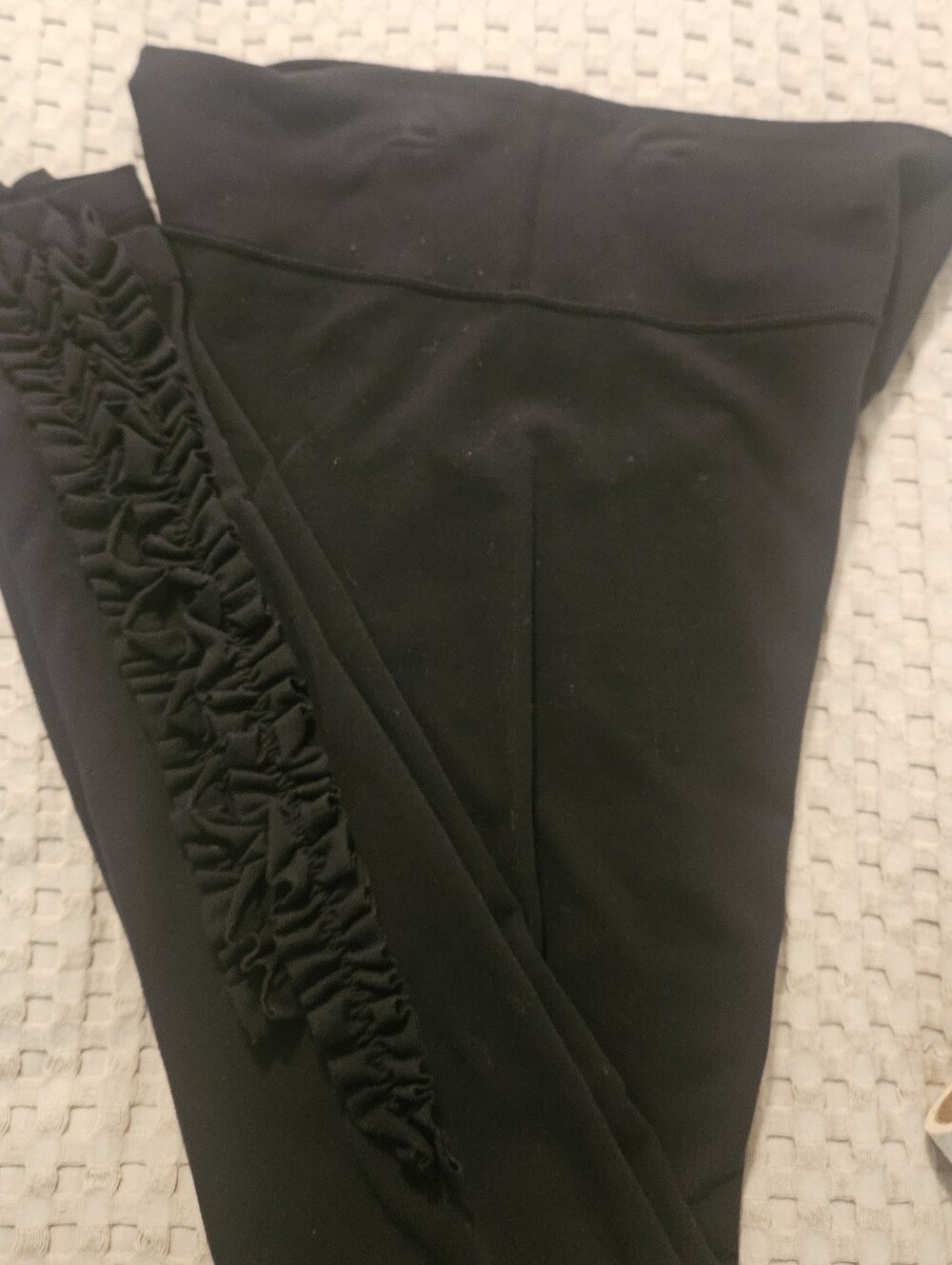 Lululemon Black Ruffle Trim Pants - Picture 2 of 7
